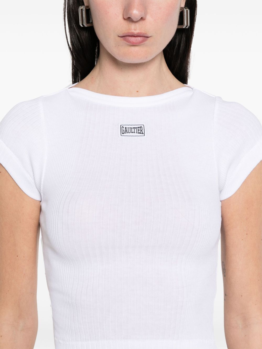 crop baby tee donna bianca - JEAN PAUL GAULTIER - d — 2
